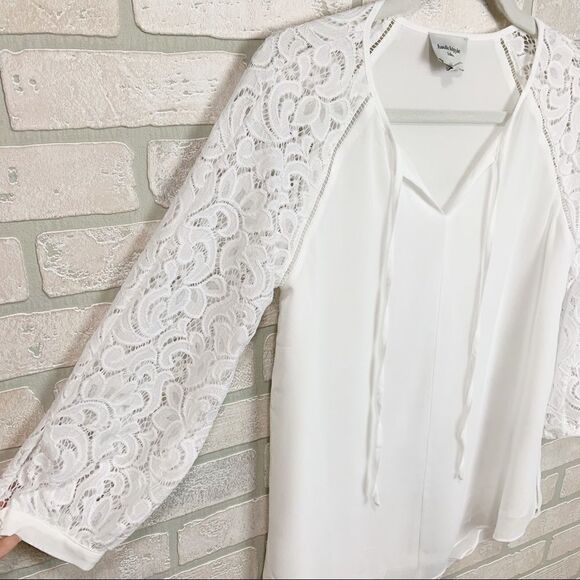 Like New Haute Hippie Long Sleeve Lace Blouse B5 - Picture 2 of 7